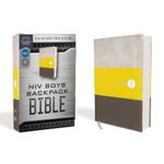 Niv, Boys' Backpack Bible, Compact, Leathersoft, Yellow/Gray, Red Letter Edition, Comfort Print - Zondervan, Zondervan