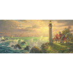 Thomas Kinkade, Leuchtturm-Idylle, Panoramapuzzle. 1000 Teile Puzzle