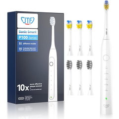 Periuta Dinti Electrica JTF Sonic, Alba, P100, 6 Capete Periuta, Cablu de Incarcare, Suport, JTF Periuta Dinti Electrica JTF Sonic, Alba, P100, 6 Capete Periuta, Cablu de Incarcare, Suport, JTF