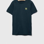 adidas Originals tricou de bumbac pentru copii culoarea verde, neted, adidas Originals