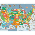Puzzle Ravensburger - Map of the United States of America, 100 piese XXL (10716), Ravensburger