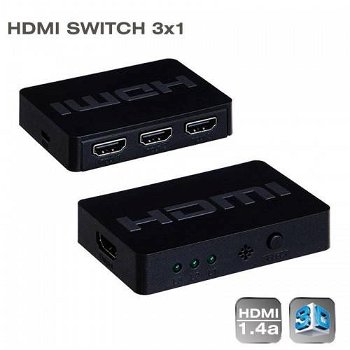 HDMI Switch/Sumator 3 porturi, 3 intrari 1 iesire, cu telecomanda