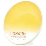 Lampa LED Inteligenta, Radio FM cu Ceas si Alarma, Simulare Rasarit & Apus de Soare, Sunete albe, 7 culori LED, Smart Wake-up light, Port USB