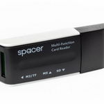 Card reader extern spacer, interfata usb 2.0, citeste/scrie: sd, microsd, ms, m2; plastic, black "spcr-658" (include tv 0.03 lei)