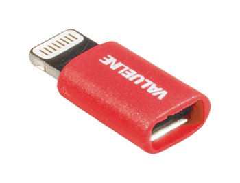 Adaptor iPhone Lightning tata - micro USB mama rosu Valueline, Valueline