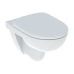 Set vas wc suspendat, Geberit, Selnova, rimless, formă deschisă, cu capac soft close și quick release, alb, Geberit