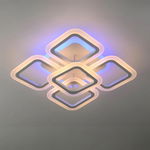 Lustra LED RFAN Model M20/4+1RGB cu Telecomanda 3 Tipuri de Lumina plus Lumina RGB Intensitate Reglabila 58W Alb, RFAN