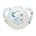 Suzeta Nuk Star Night Silicon 0-6 luni M1 Bleu