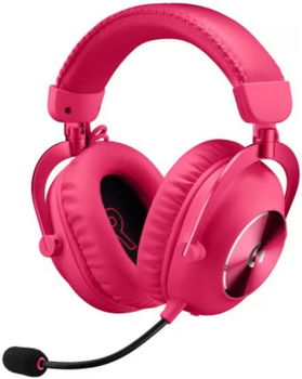 Casti cu microfon Logitech PRO X 2 LIGHTSPEED, USB Wireless/Bluetooth/3.5mm jack, Pink