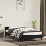vidaXL Cadru de pat cu tăblie, negru, 100x200 cm, catifea, vidaXL