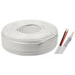 Cablu coaxial RG59 + alimentare 2x0.75, 100m, alb, N/A