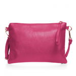 Geanta plic crossbody fucsia, din piele naturala, Shopika