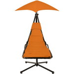 Leagan/Balansoar pentru gradina/terasa Kring Bora Bora, 190x100x220 cm, negru/orange