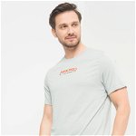 Nike, Tricou cu imprimeu logo si tehnologie Dri Fit pentru fitness, Rosu, Gri cenusiu, 2XL