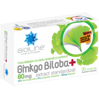 Ginko Biloba, 80 mg, 30 comprimate, BioSunLine