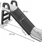 Tobogan pentru copii, 140 cm, Doloni, crem/gri