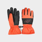 Mănuși de schi Thinsulate pentru băieți - portocalii, 4F Sportswear