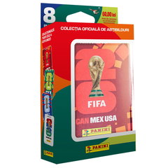 Set cutie metalica Pocket Tin cu 8 pachete de abtibilduri, Panini, FIFA World Cup 2026
