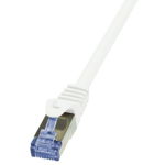 LOGILINK - Patchcord Cablu Cat.6A 10G S/FTP PIMF PrimeLine 0,50m alb, Logilink