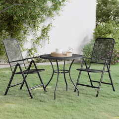 Set mobilier grădină 3 piese antracit plasă metalică expandată