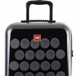 Troller 51cm, material ABS, LEGO Brick Dots - negru cu puncte gri, Lego
