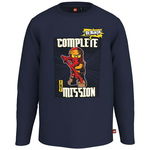 Lego longsleeve din bumbac pentru copii culoarea albastru marin, cu imprimeu, Lego