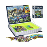 Carte cu 18 Puzzle Magnetic Lumea Dinozaurilor, 57 piese, Krista