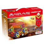 Joc de constructie magnetic Magplayer, 40 piese, 2 x roata dubla, MAGPLAYER