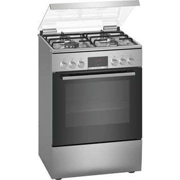 Aragaz Bosch HXN39AD50, 4 arzatoare, Mixt, Aprindere electrica, Grill, Display LED, Clasa A, 60 cm, Inox