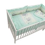Lenjerie MyKids Teddy Toys Turquoise 4+1 Piese M2 120x60