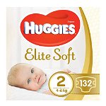 Scutece Huggies, Elite Soft, Nr 2, 4-6 kg, 132 buc