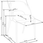 Scaun tapitat K373, gri/negru, stofa clasica/metal, 51x57x77 cm