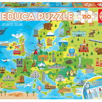 Puzzle cu 150 de piese - Harta Europei, edituradiana.ro