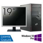 Pachet Calculator Fujitsu ESPRIMO P710 Tower, Intel Core i3-3220 3.30GHz, 4GB DDR3, 250GB SATA, DVD-RW + Monitor 19 Inch + Windows 10 Pro, FUJITSU SIEMENS