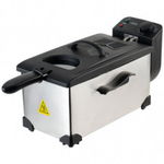 Friteuza Voltz V51980E, 2200W, Capacitate 3L, Termostat reglabil, 190 C, Inox, Argintiu Negru, Voltz