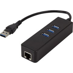 logilink Adaptor USB 3.0 la RJ45 GIGABIT, HUB USB 3.0 cu 3 porturi, LOGILINK UA0173A, logilink