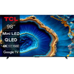 MiniLed 98C805, 248 cm, Smart Google TV, 4K Ultra HD, 100hz, Clasa G (Model 2023), TCL