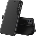 Hurtel Eco Leather View Case elegancki futerał etui z klapką i funkcją podstawki iPhone 13 Pro Max czarny, Hurtel