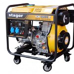 Stager YDE6500E Generator open frame diesel monofazat, 4.5kW, pornire la cheie, STAGER