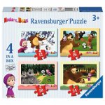 Ravensburger - Puzzle Masha si Ursul, 4 buc in cutie, 12/16/20/24 piese