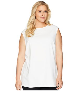 Imbracaminte Femei NICZOE Plus Size Perfect Layer Top Paper White, NIC+ZOE