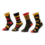 Fun Socks Set de 4 perechi de șosete lungi unisex FS-FU71107 Negru, Fun Socks