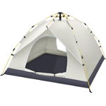 Cort camping 3-4 persoane cu deschidere automata pop-up, impermeabil, protectie UV, 2 usi, Tenq RS