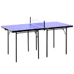 Masa pliabila Ping Pong HomCom din lemn MDF 153 x 76,5 x 67cm albastru si negru
