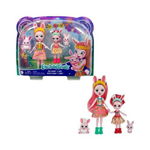 Enchantimals set papusi surori si animalutele lor. Bree Bunny cu Twist si Bedelia Bunny cu Tappy, Mattel