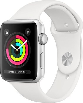 Apple Watch 3, GPS, Carcasa Silver Aluminium 42mm, White Sport Band