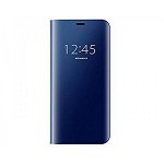 Husa Tip Carte Mirror Samsung Galaxy A31, Albastru Cu Folie Sticla Upzz Glass Inclusa In Pachet