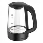 Cana fierbator din sticla Rosberg R51230C, 2200W, 1.7L, Pivotant 360 grade, Negru, Rosberg