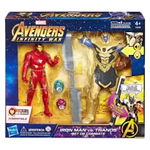 Set 2 Figurine Marvel Avengers, Multicolor, Iron Man vs Thanos, cu efecte sonore si luminoase