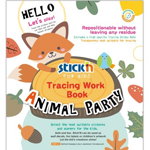 Carte educativa Stick"n Tracing Work Book - Animal Party, StickN
